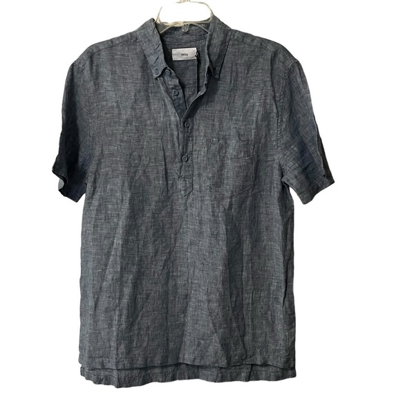 NWT Onia Men's Josh Linen Cotton Chambray Shirt w/ Pocket S New - Picture 2 of 12